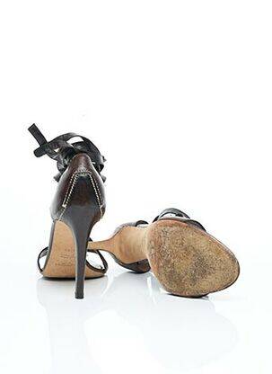 Sandales/nu pieds matière lisse talon haut de 10cm et plus marron YVES SAINT LAURENT femme