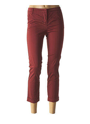 Pantalon 7/8 tissage popeline taille basse marron MANILA GRACE femme
