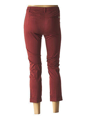 Pantalon 7/8 tissage popeline taille basse marron MANILA GRACE femme