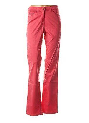 Pantalon droit stretch taille haute rose JOCAVI femme