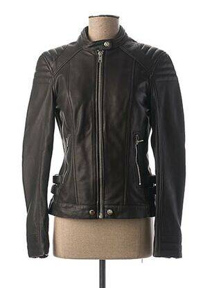 Veste en cuir noir D73 pour femme