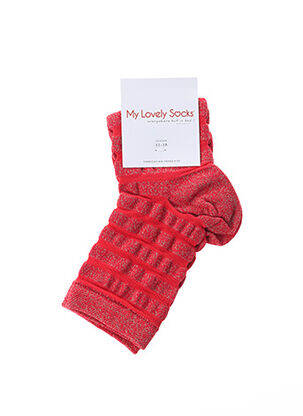 Chaussettes stretch rouge MY LOVELY SOCKS femme