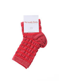 Chaussettes stretch rouge MY LOVELY SOCKS femme