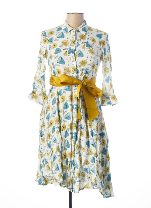 Robe mi-longue bleu LA FEE MARABOUTEE pour femme