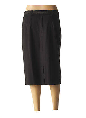 Jupe mi-longue stretch noir LEBEK femme