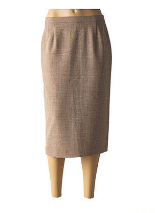 Jupe mi-longue stretch marron KARTING femme