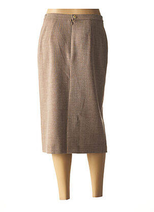 Jupe mi-longue stretch marron KARTING femme