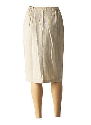 Jupe mi-longue coupe droite beige GRIFFON femme