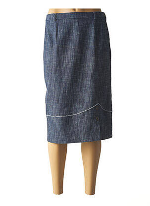Jupe mi-longue coupe droite bleu K'TENDANCES femme