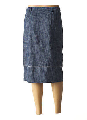 Jupe mi-longue coupe droite bleu K'TENDANCES femme
