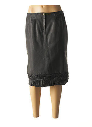 Jupe mi-longue coupe droite noir PAUL BRIAL femme