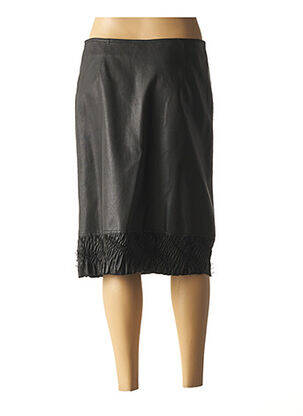 Jupe mi-longue coupe droite noir PAUL BRIAL femme