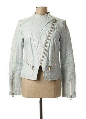 Veste en cuir bleu ROSE GARDEN pour femme