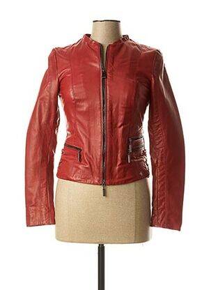 Veste en cuir rouge ROSE GARDEN pour femme
