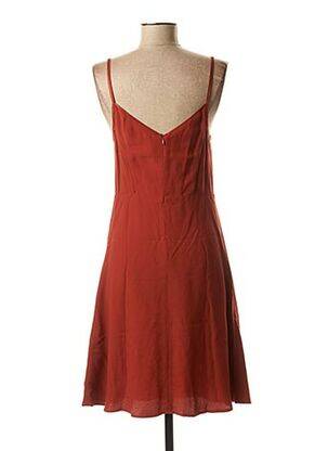 Robe mi-longue fermeture zippée au dos fines bretelles marron SESSUN femme
