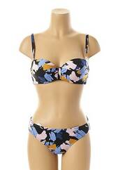 Maillot de bain 2 pièces bleu LOU pour femme seconde vue