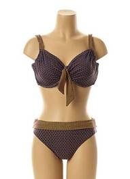 Maillot de bain 2 pièces stretch violet BELCOR femme