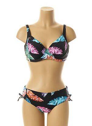 Maillot de bain 2 pièces stretch haut soutien-gorge emboitant bleu BELCOR femme