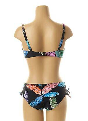 Maillot de bain 2 pièces stretch haut soutien-gorge emboitant bleu BELCOR femme