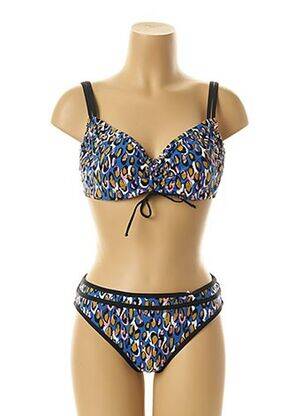 Maillot de bain 2 pièces stretch bleu BELCOR femme