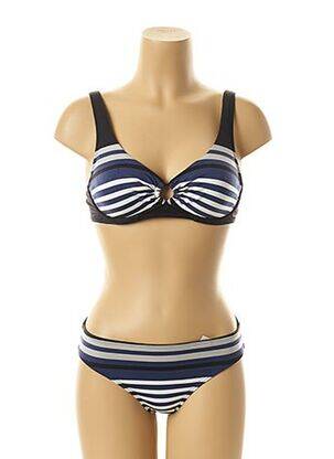 Maillot de bain 2 pièces stretch bleu LOU femme