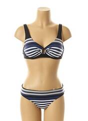 Maillot de bain 2 pièces bleu LOU pour femme seconde vue