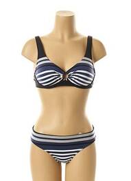 Maillot de bain 2 pièces stretch bleu LOU femme