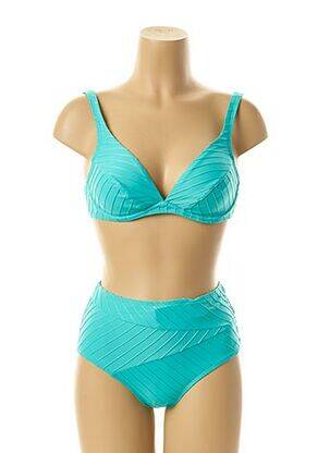 Maillot de bain 2 pièces stretch bleu LOU femme