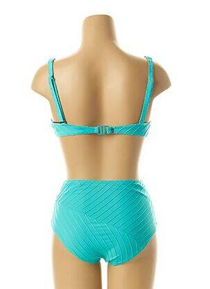 Maillot de bain 2 pièces stretch bleu LOU femme