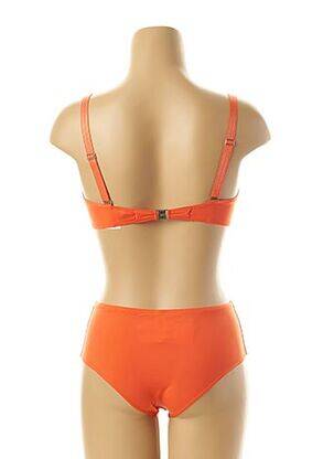 Maillot de bain 2 pièces fermeture clip haut triangles orange SIMONE PERELE femme