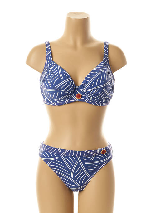 Maillot de bain 2 pièces bleu BELCOR pour femme