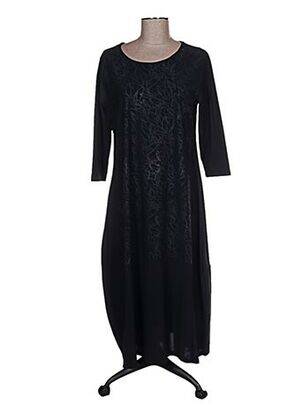 Robe mi-longue manches 3/4 manches 3/4 noir G!OZE femme