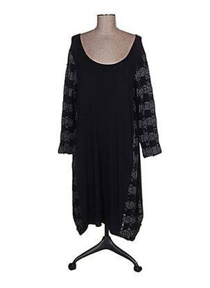 Robe mi-longue manches 3/4 manches 3/4 noir G!OZE femme
