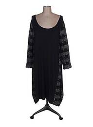 Robe mi-longue manches 3/4 manches 3/4 noir G!OZE femme