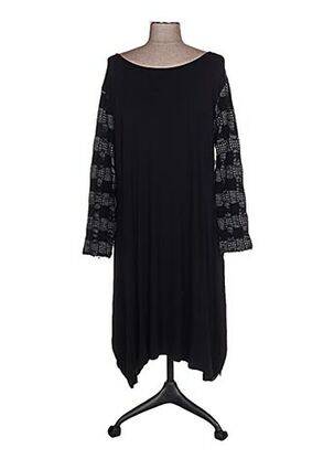 Robe mi-longue manches 3/4 manches 3/4 noir G!OZE femme
