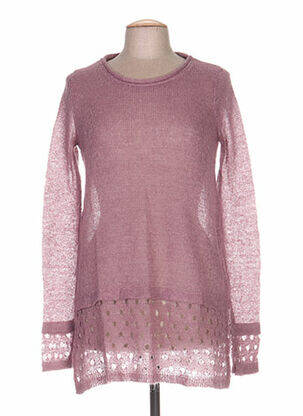 Pull tunique col rond manches longues rose G!OZE femme