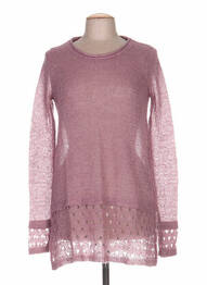 Pull tunique col rond manches longues rose G!OZE femme