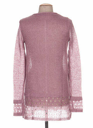 Pull tunique col rond manches longues rose G!OZE femme