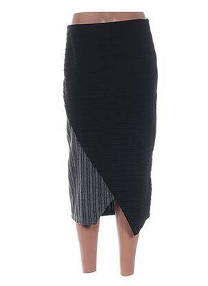 Jupe mi-longue coupe droite noir G!OZE femme