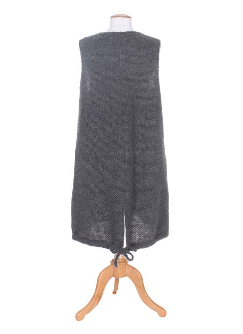 Gilet sans manche maille tricot gris G!OZE femme