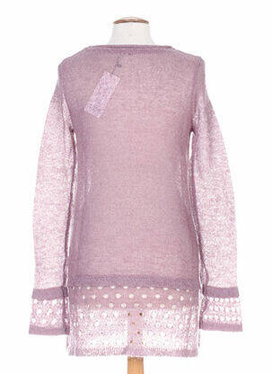 Pull tunique col rond manches longues violet G!OZE femme