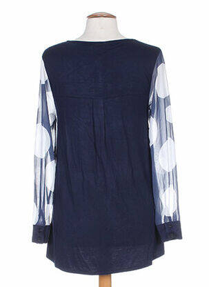 Chemisier coupe droite manches longues bleu G!OZE femme