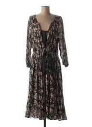 Robe longue manches longues manches longues noir LEON & HARPER femme