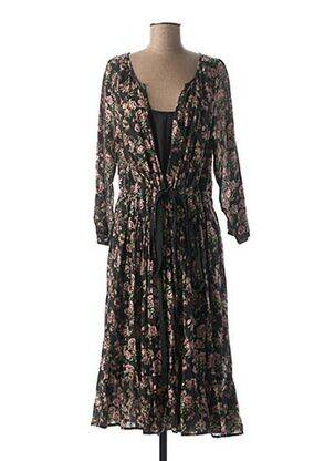 Robe longue manches longues manches longues noir LEON & HARPER femme