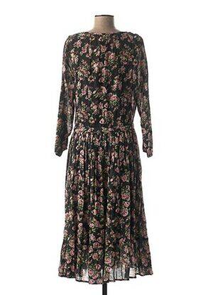 Robe longue manches longues manches longues noir LEON & HARPER femme