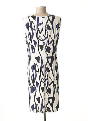 Robe mi-longue imprimé fantaisie sans manche blanc GEVANA femme