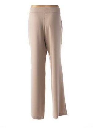 Pantalon droit fermeture zippée sous rabat boutonné beige ANNE KELLY femme