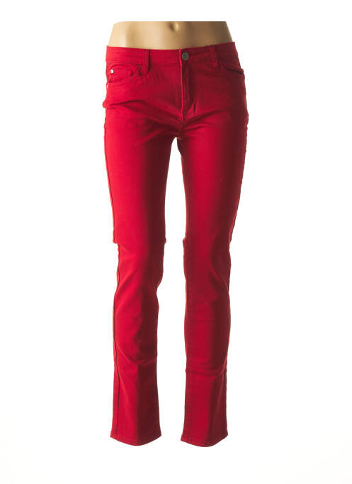 Jeans coupe slim rouge DIEGO REIGA pour femme