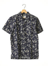 Chemise manches courtes imprimé fantaisie bleu CURRENTE/ELLIOTT homme