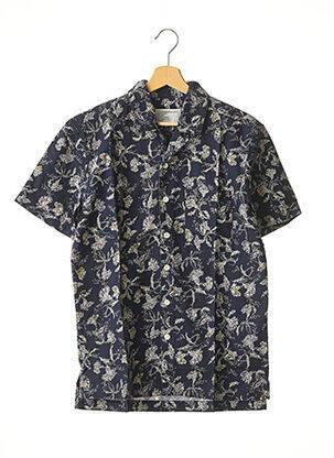 Chemise manches courtes imprimé fantaisie bleu CURRENTE/ELLIOTT homme